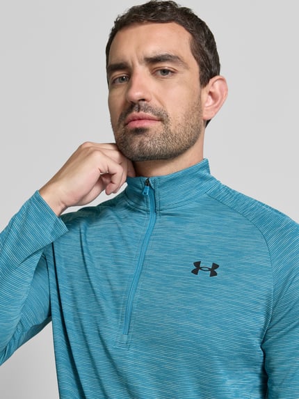 Under Armour Regular Fit Sport-Langarmshirt mit Logo-Print Modell 'Textured' Petrol 3