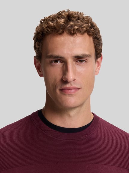 BOSS Green Regular Fit Pullover mit Logo-Schriftzug Bordeaux 3