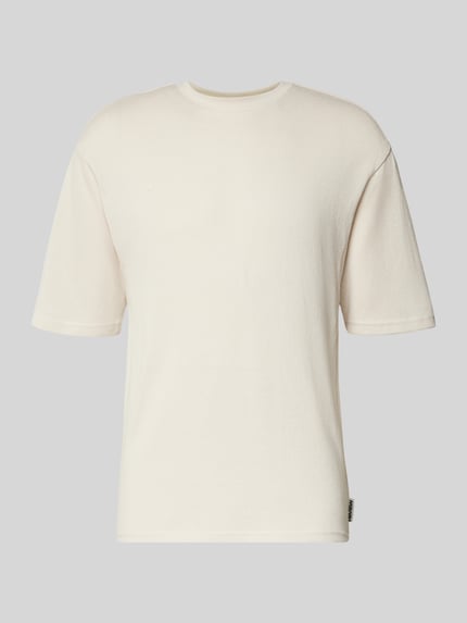 REVIEW Bouclé T-Shirt mit Label-Detail Ecru 2
