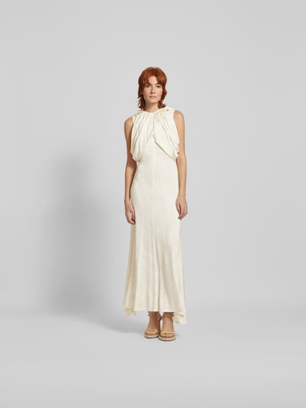 Rabanne Maxi-jurk met rimpelingen Ecru - 4