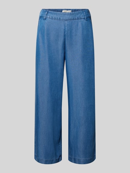 Produktfoto, Hose aus Lyocell mit Eingrifftaschen Modell 'KOSMO' von B.Young in Blau, weites Bein, Damen, glatte Oberfläche, Bundweite 38 cm, Innenbeinlänge 62 cm, Größe 36