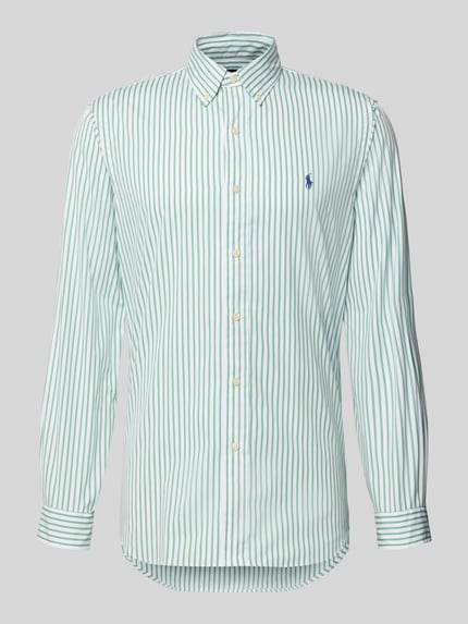 Custom Fit Freizeithemd mit Button-Down-Kragen Shop The Look MANNEQUINE