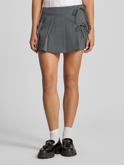 ONLY Uitlopende minirok met viscose, model 'MELANIE' Antraciet gemêleerd - 4