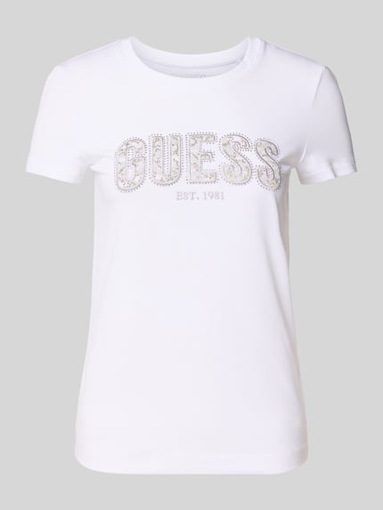 GUESS T-shirt met labelstitching Wit - 2