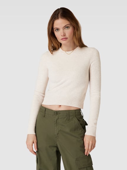 REVIEW Strickpullover mit Rundhalsausschnitt Offwhite Melange 4