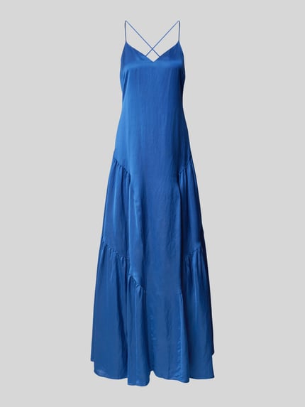 Lauren Ralph Lauren Tailliertes Abendkleid aus Viskose-Leinen-Mix Modell 'VITHYA' Blau 2