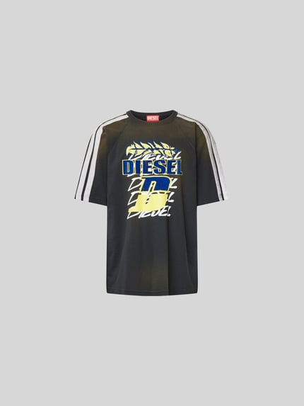 Diesel T-shirt z wyhaftowanym logo Czarny 2