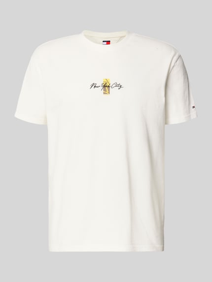 Regular Fit T-Shirt aus reiner Baumwolle Modell 'SIGN BLOCK' Shop The Look MANNEQUINE
