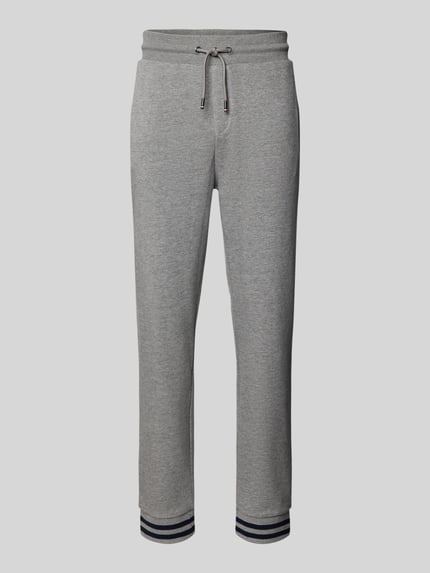 HECHTER PARIS Spodnie dresowe o kroju regular fit z detalem z logo Jasnoszary 2