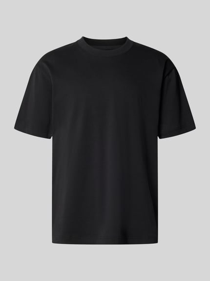 Produktfoto, Relaxed Fit T-Shirt aus reiner Baumwolle von Marc O'Polo, efekt: jednolity kolor, krój relaxed fit, naszywka z logo, okrągły dekolt, krótki rękaw, proste zakończenia rękawów, drobne prążkowanie, bawełna