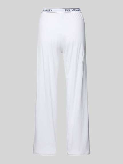 Polo Ralph Lauren Straight Leg Pyjama-Hose mit elastischem Label-Bund Offwhite 3