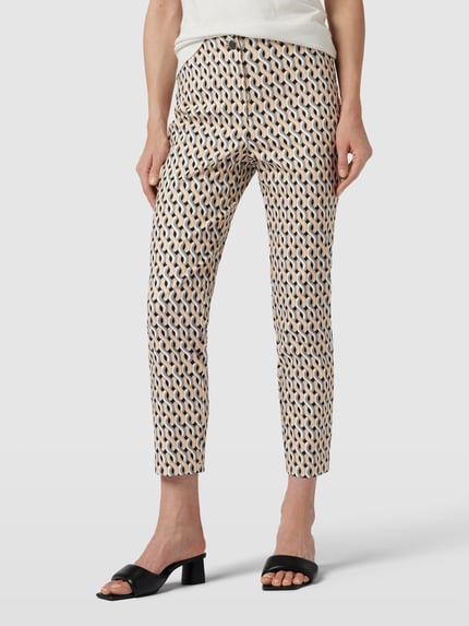 Christian Berg Woman Slim Fit Stoffhose mit Allover-Print Black 4
