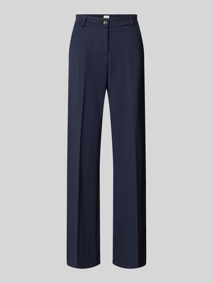 Brax Regular fit stoffen broek met persplooi, model 'Maine' Marineblauw - 2