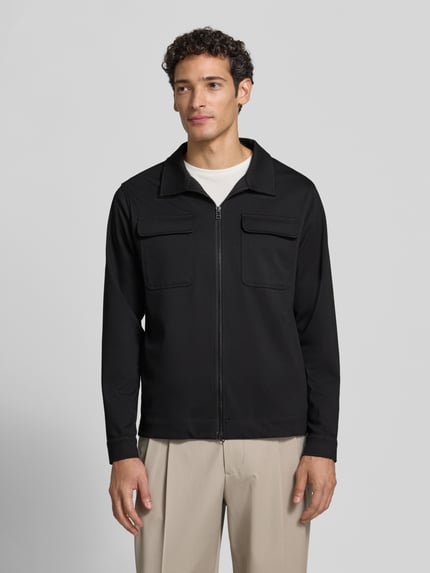 Zuitable Regular Fit Hemdjacke mit Viskose-Mix Modell 'Taylor' Black 4