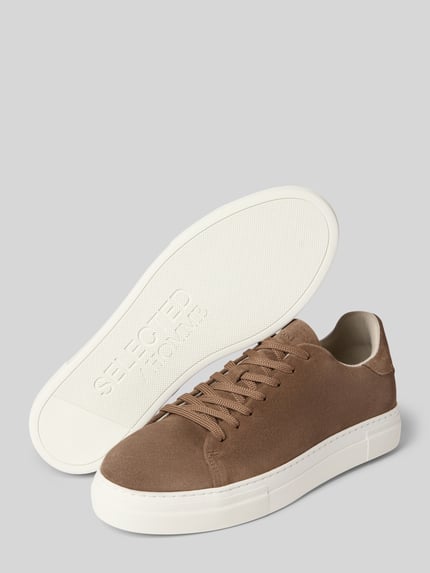 Selected Low Top Sneaker aus echtem Rindsnubuk Modell 'DAVID' Beige 4
