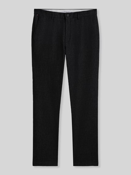 Tommy Hilfiger Slim Fit Gerade Hose aus Baumwoll-Mix mit Viskose-Anteil Modell 'DENTON' Anthrazit 2