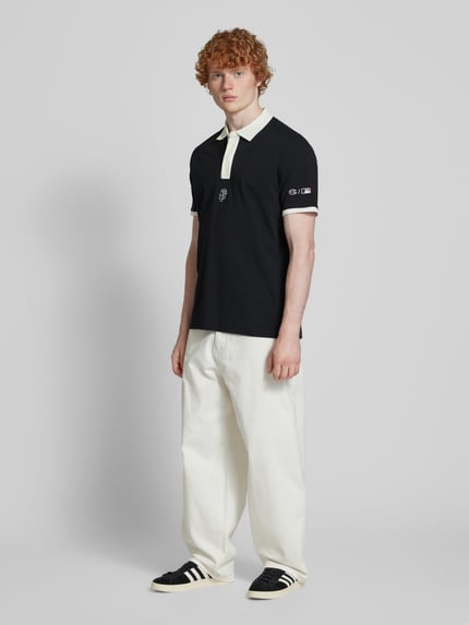 Champion Poloshirt mit Label-Stitching Black 1