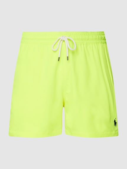 Polo Ralph Lauren Badehose mit Logo-Stitching Modell 'TRAVELER' GELB 2