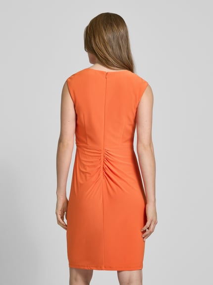 Adrianna Papell Knielanges Cocktailkleid mit Schlüsselloch-Ausschnitt Orange 5