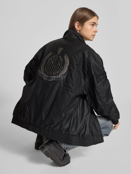 Karo Kauer Kurtka o kroju oversized z imitacji skóry Czarny 3