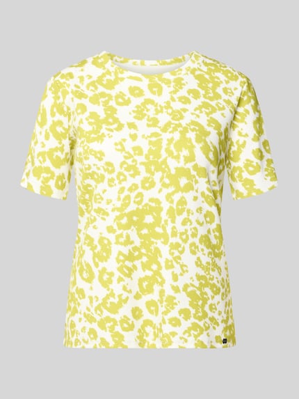 t-shirt we wzór na całej powierzchni z okrągłym dekoltem Shop The Look MANNEQUINE
