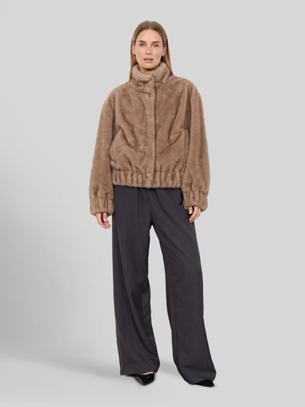 Soyaconcept Imitatiebontjack met opstaande kraag 'SC-HAYE 2' Camel - 1