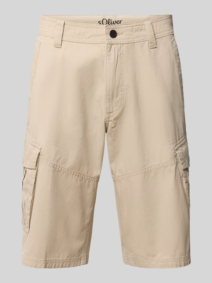 s.Oliver BLACK LABEL relaxed fit cargoshorts van puur katoen Camel - 2