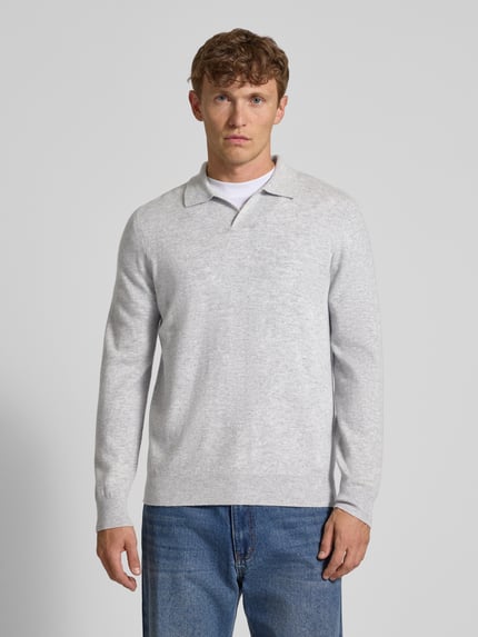 Christian Berg Men Gebreide pullover van mix van wol en kasjmier Lichtgrijs gemêleerd - 4