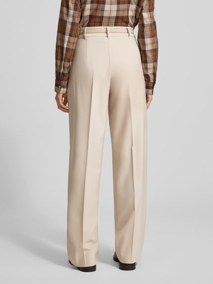 Max Mara Studio Weite Hose aus Schurwoll-Mix Modell 'ENTRATA' Beige 5