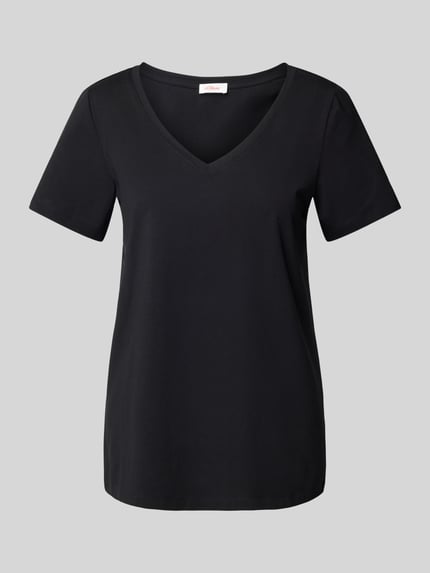 s.Oliver RED LABEL T-Shirt mit V-Ausschnitt Black 2