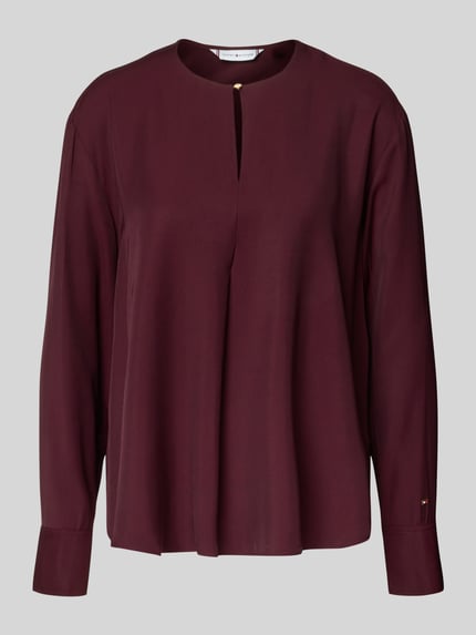 Tommy Hilfiger Relaxed Fit Langarmbluse aus reiner Viskose Bordeaux 2