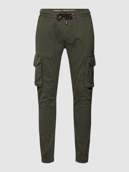 Alpha Industries Cargobroek met labeldetails, model 'Twill' Zwart - 2