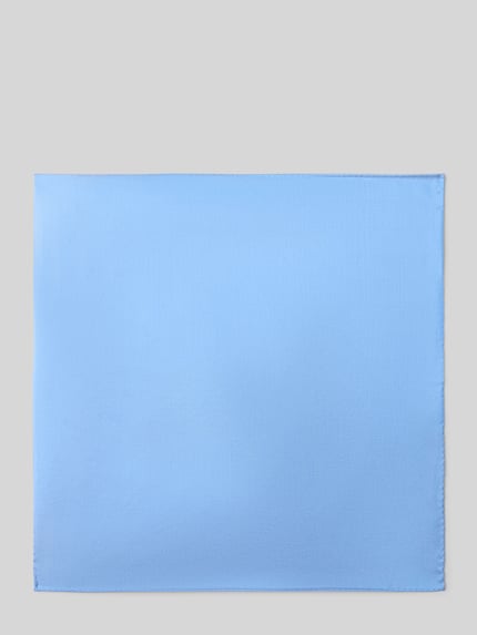 Produktfoto, Einstecktuch aus reiner Seide von Blick, Herren pochet, vierkant, effen design, afgeronde randen, lichtblau, gladde zijde textuur