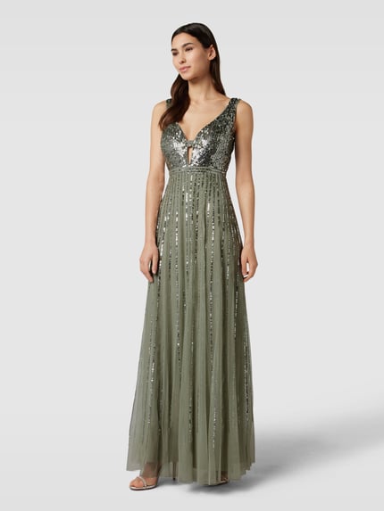Lace & Beads Abendkleid mit Paillettenbesatz Mint 1