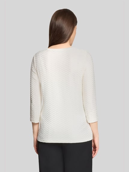 Betty Barclay Regular Fit 3/4-Shirt mit Strukturmuster Offwhite 5