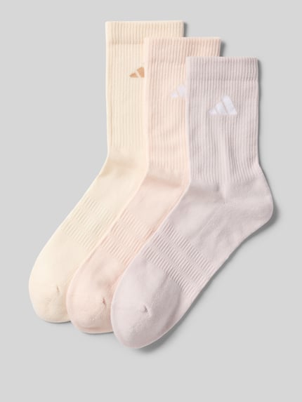 Produktfoto, Socken mit Logo im 3er-Pack von adidas Sportswear in Pastelltönen, Baumwoll-Mix mit Stretch-Anteil, körpernahe Passform