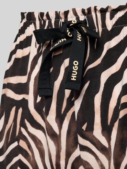 Productfoto, Regular Fit Pyjama Shorts uit modal-mix met katoen van HUGO met animal print, elastische tailleband en tunnelkoord, stretchmateriaal, all-over patroon, detailopname
