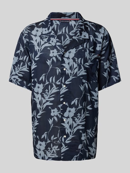 Tommy Hilfiger Bowlingoverhemd van een mix van modal en viscose Donkerblauw - 1