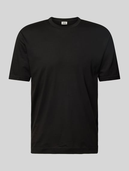 DRYKORN T-shirt z prążkowanym, okrągłym dekoltem model ‘GILBERD’ Czarny 2