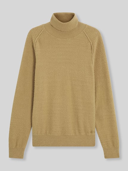 HUGO Rollkragenpullover mit Bouclé-Struktur Beige 2