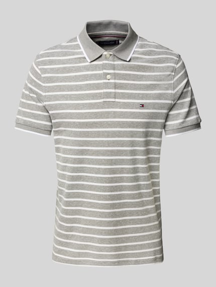 Tommy Hilfiger Koszulka polo o kroju regular fit z mieszanki bawełny i lnu Khaki 2