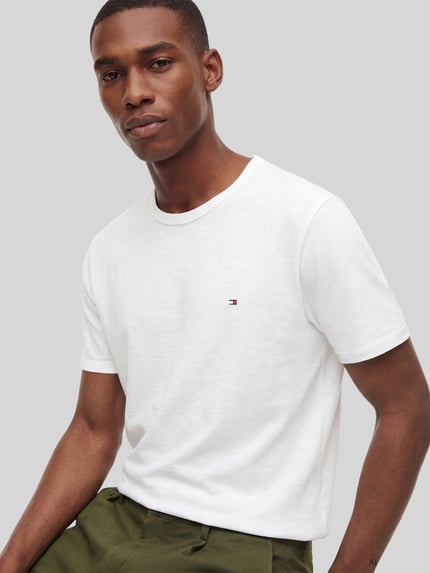 Tommy Hilfiger Regular Fit T-Shirt aus reiner Baumwolle Weiss 3