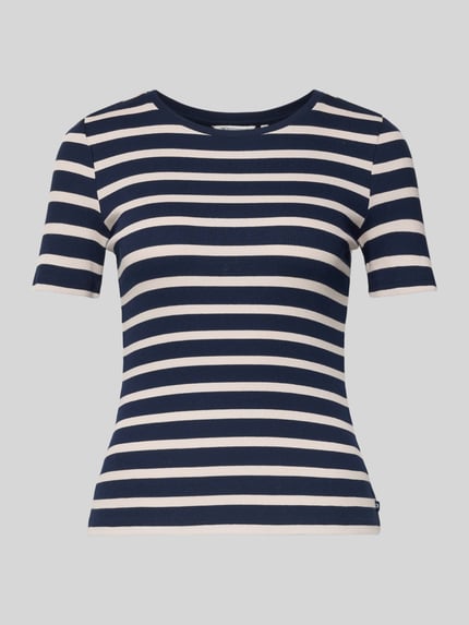 Tom Tailor Denim Slim Fit T-shirt van katoenmix Donkerblauw gemêleerd - 2
