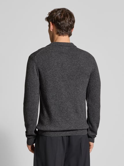 Casual Friday Gebreide pullover van wolmix met polokraag, model 'Karl' Middengrijs - 5