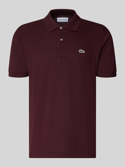 Productfoto, regular fit poloshirt uit pure katoen van Lacoste in donker bordeauxrood met fijne textuur, productfoto