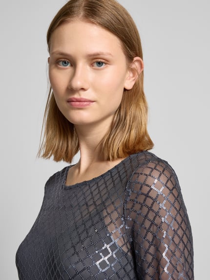 VERO MODA Paillettenkleid mit Gitterkaro aus Pailletten auf Mesh Modell 'SAFINA Anthrazit 3