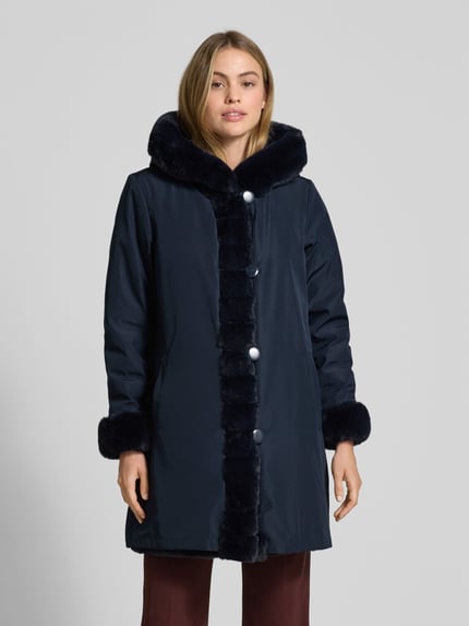 PETITE M. Wendejacke aus Webpelz mit Kapuze und Eingrifftaschen Marine 4