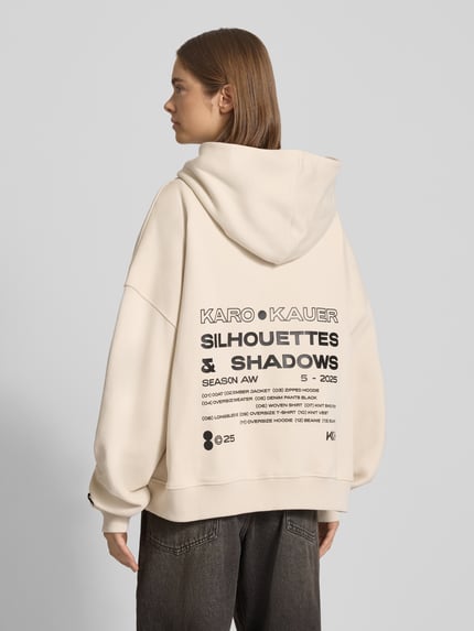 Karo Kauer Oversized sweatjack met kangoeroezak Beige - 5