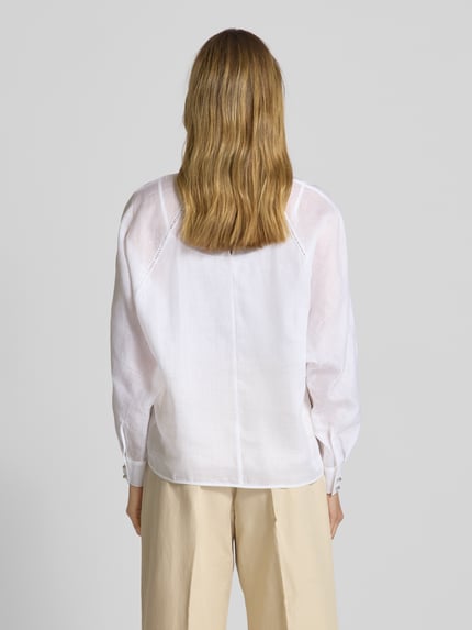 Max Mara Studio Bluse mit Rundhalsausschnitt Modell 'EDILE' Weiss 5