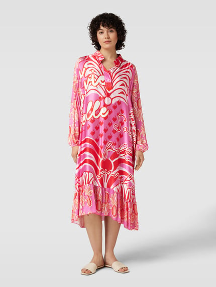 miss goodlife Midikleid aus Viskose mit Allover-Muster Pink 4